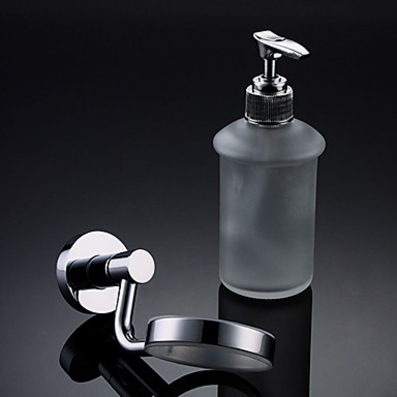 Silver Brass Wall-mounted Liquid Soap Dispenser