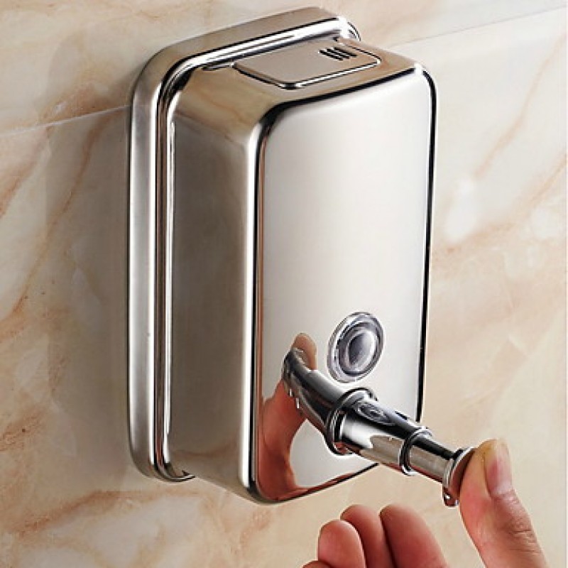 Contemporary Durable Stainless Steel Finish Soap Dispenser