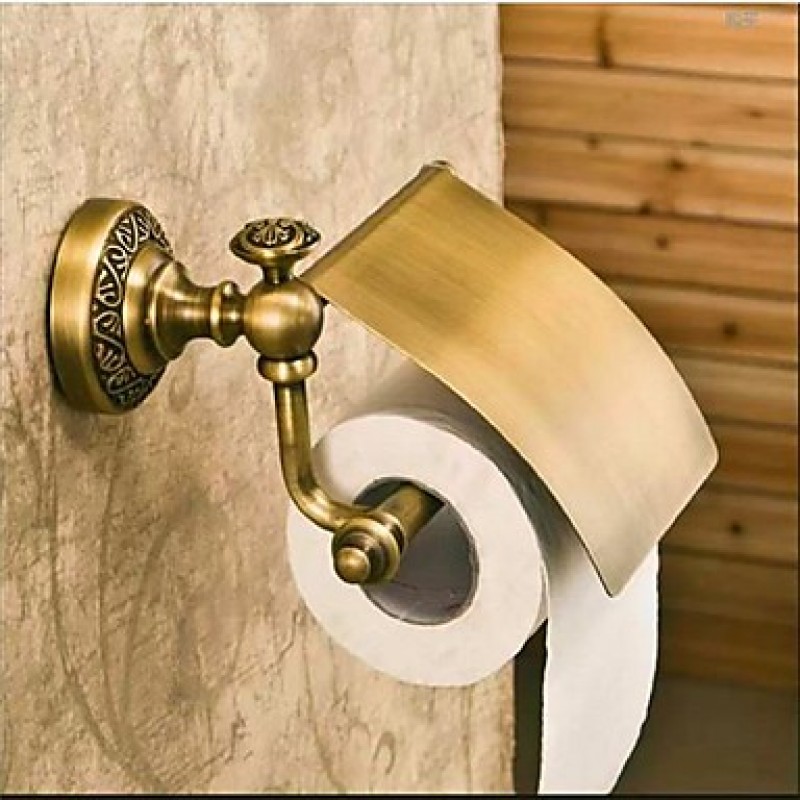 Toilet Paper Holder Antique Bronze Wall Mounted 19*10cm(7.48*2.93inch) Brass Antique