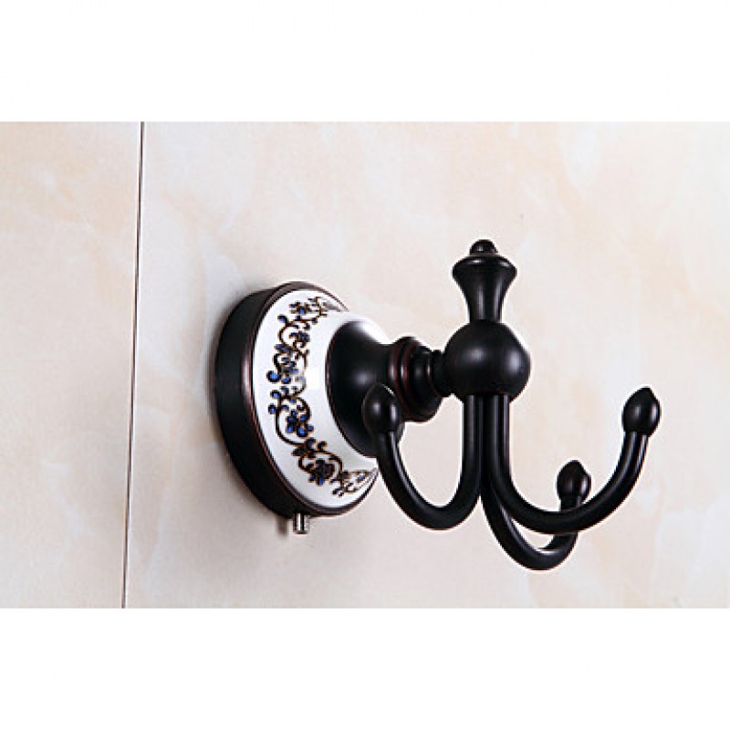 Bathroom Accessory Set / Towel Ring / Toilet Paper Holder / Robe Hook / Soap Dish / Oil Rubbed Bronze/Soap basket