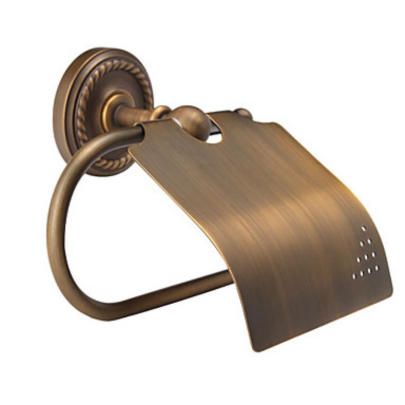 Toilet Paper Holder Antique Brass Wall Mounted 195 x 135 x 80mm (7.7 x 5.3 x 3.1") Brass Antique