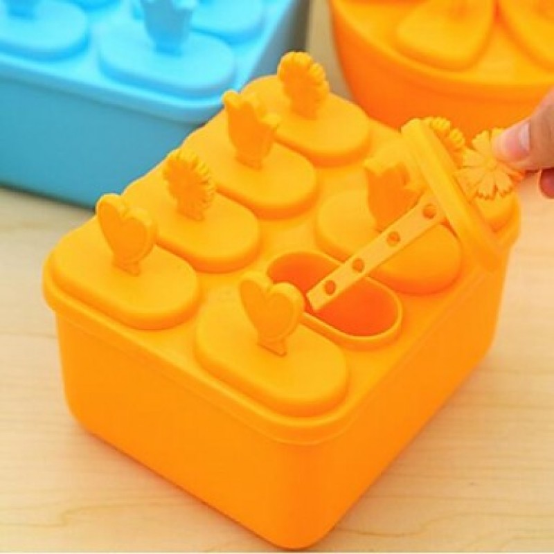 1Set Pop Mold Popsicle Maker Mould Tray Pan Kitchen Ice Cream DIY