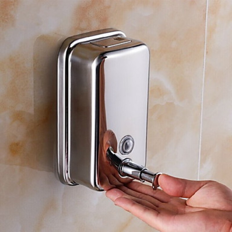 Contemporary Durable Stainless Steel Finish Soap Dispenser